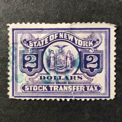 ↓君缘收藏758期☞钱币邮品↓无佣金、可寄存、满30元包邮  - 美国税票，早期美国纽约州股票转让税税票