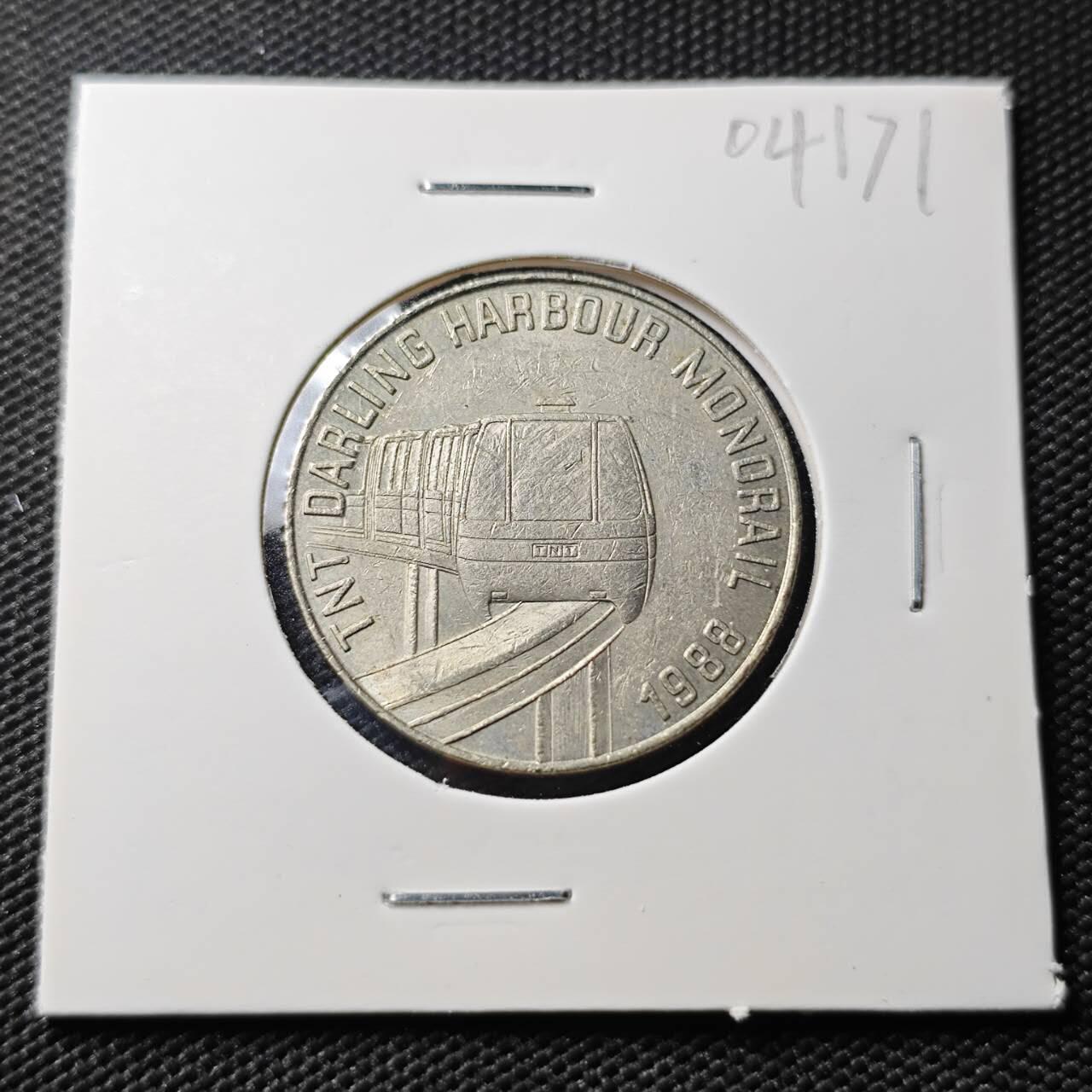 KK钱币收藏小铺   第404期 2月预留时间 周末发货  1988澳大利亚电轨动车章