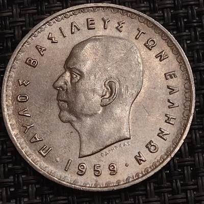 布加迪🐬～世界钱币(上海)🌾第 280 期 /  各国套币和散币 - 希腊🇬🇷 1959年 10德拉克马 30mm