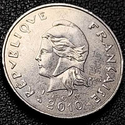 泉币菌-第206场-拍品多 请提前出价 法属波利尼西亚10法郎銅镍币 法兰西女神 24毫米6克