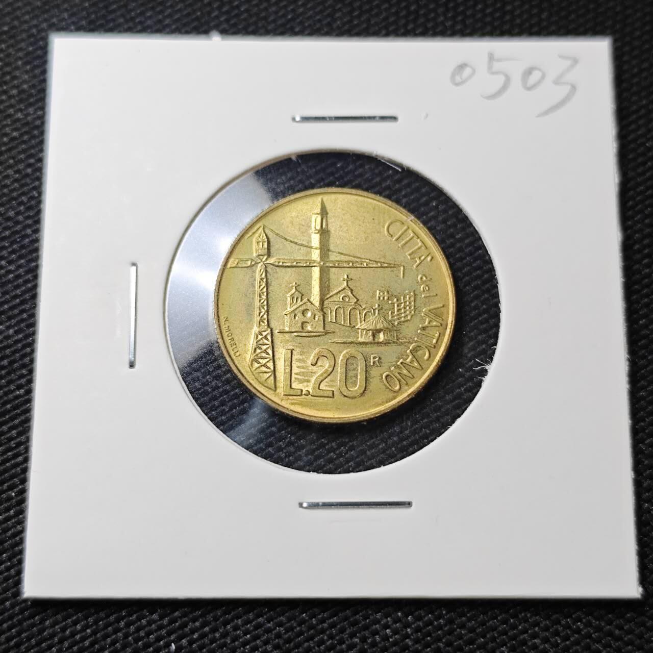 KK钱币收藏小铺   第405期 2月预留时间 周末发货 梵蒂冈20里拉 