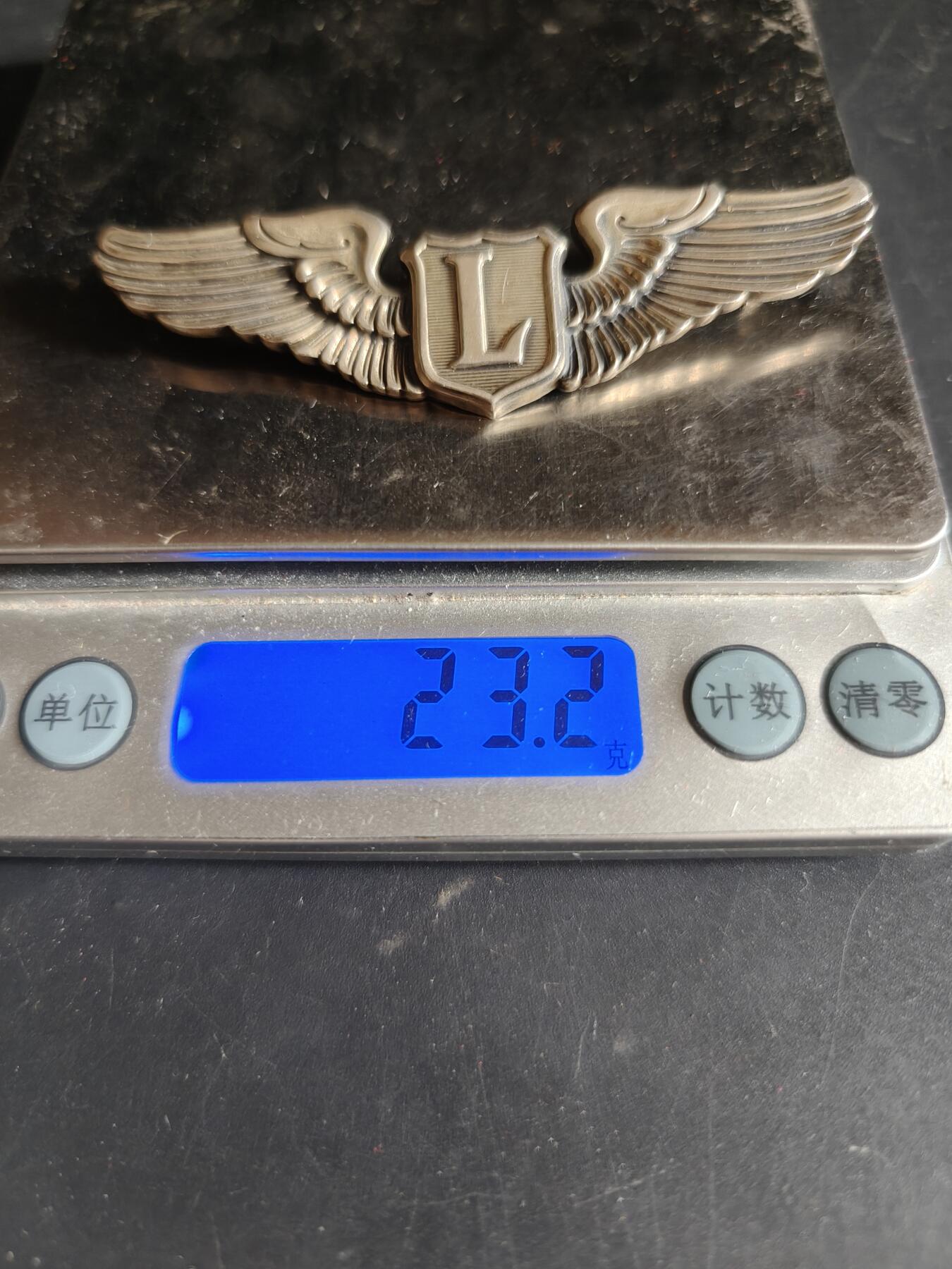 老王徽章第186期 美国二战陆军航空兵联络飞行员技能章     3英寸     925银    23.2g