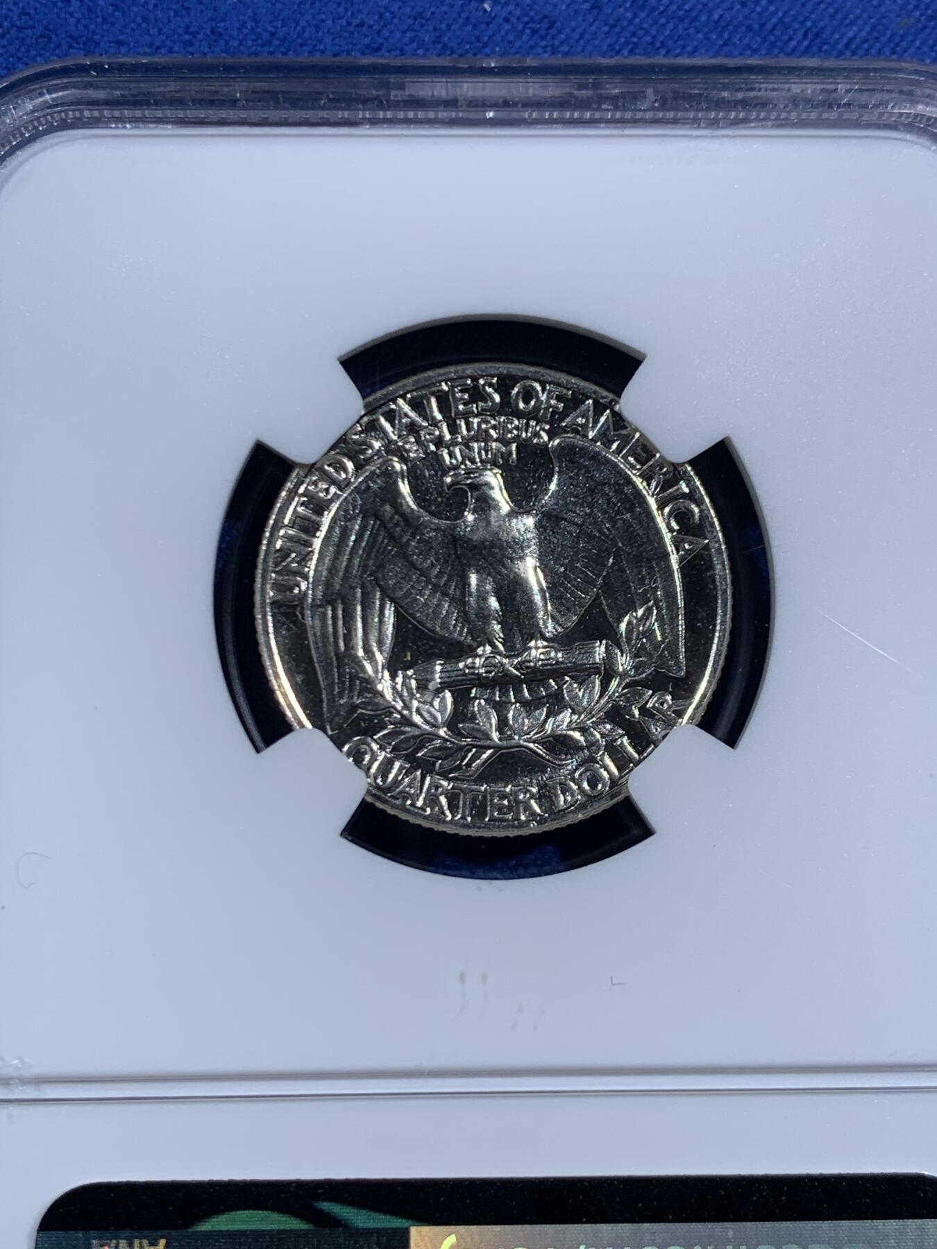 《竞宝斋》第469场 周日，周一 2场连拍 （全场包邮）欢迎送拍 NGC PF68 美国1962年华盛顿25分银币 少见精制版本 较少的年份