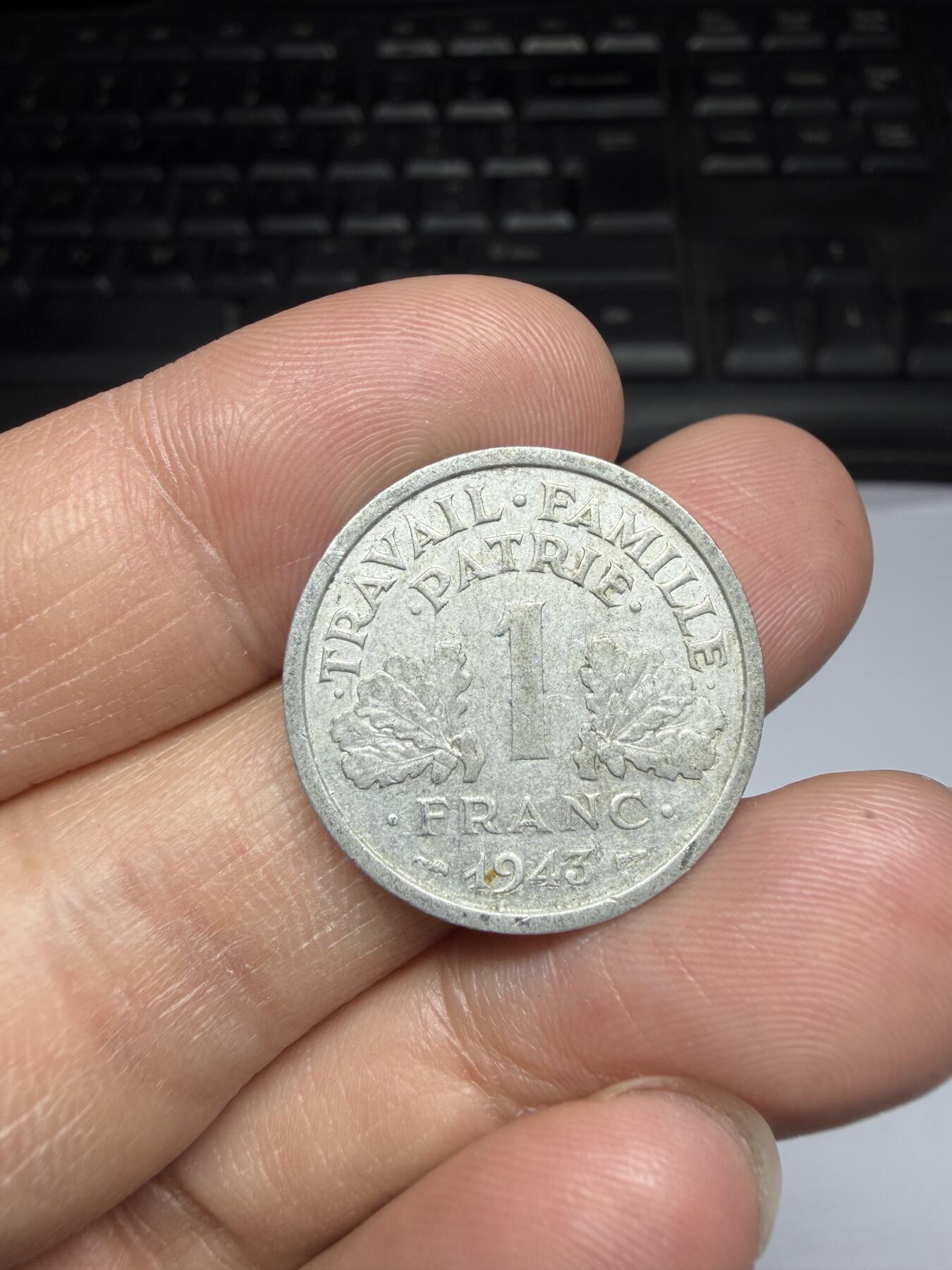 2026年集古藏今外币拍卖第三期-第1场—（总第311拍），可以寄存60天，满160元包邮。 1943年法国1法郎