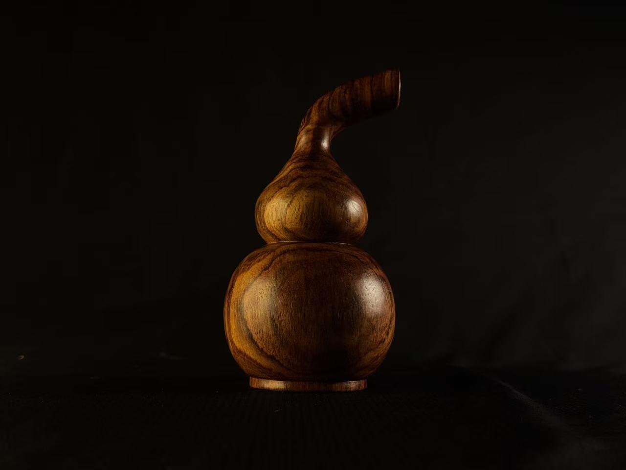 零元拍：越南黄花梨  宝瓶 手把件 福禄（葫芦）大肚 65，小肚 43，高 122MM