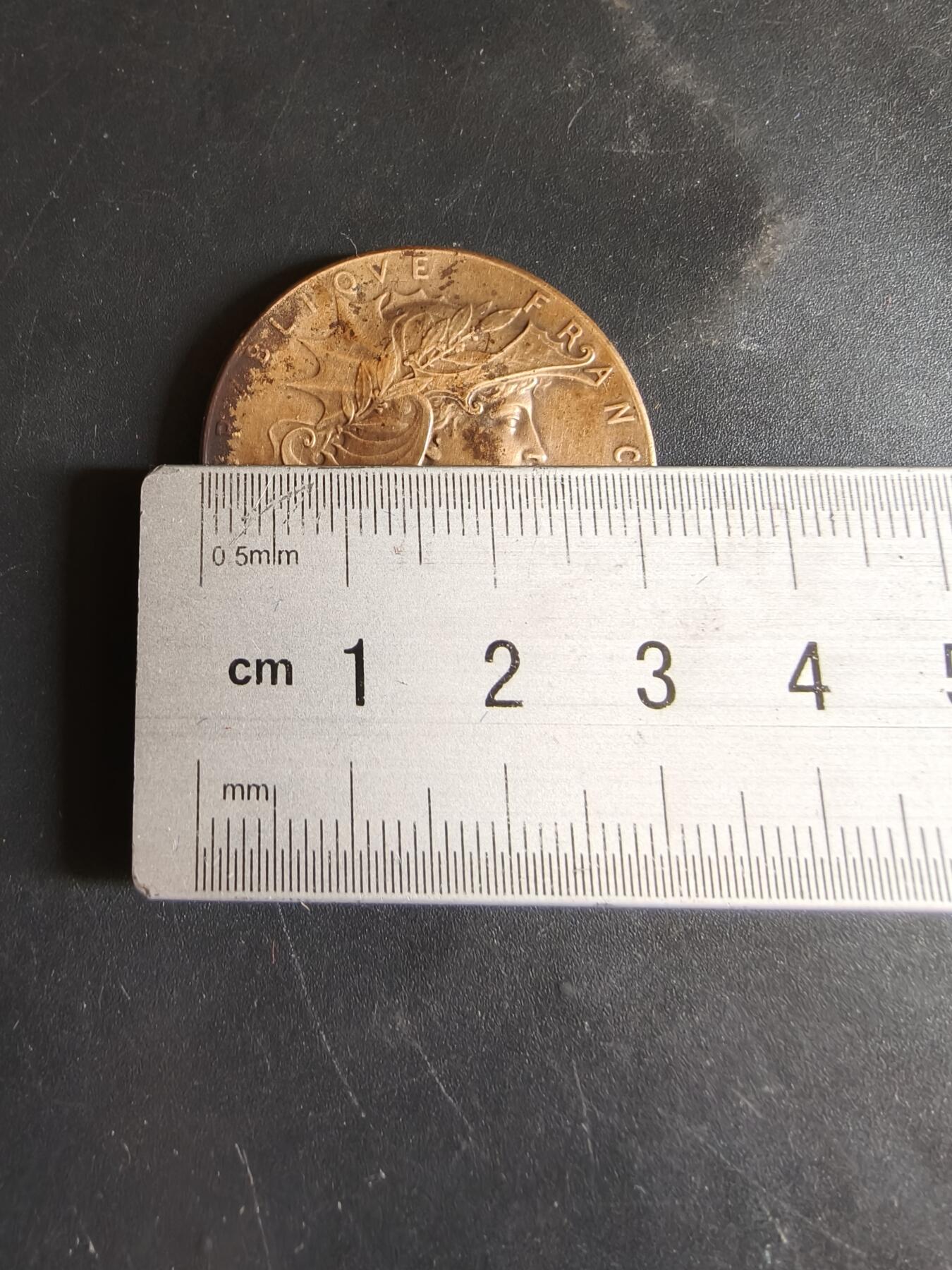 老王徽章第186期 法国战争部射击竞赛大铜章    大师杜布瓦作品   戎装玛丽安娜     直径32mm    重量12.3g