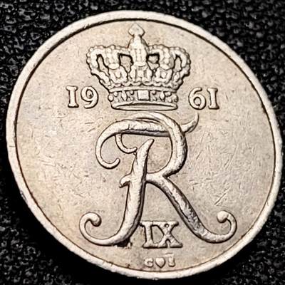 泉币菌-第206场-拍品多 请提前出价 - 丹麦1961年 10欧尔 弗雷德里克九世  铜镍币 18mm 