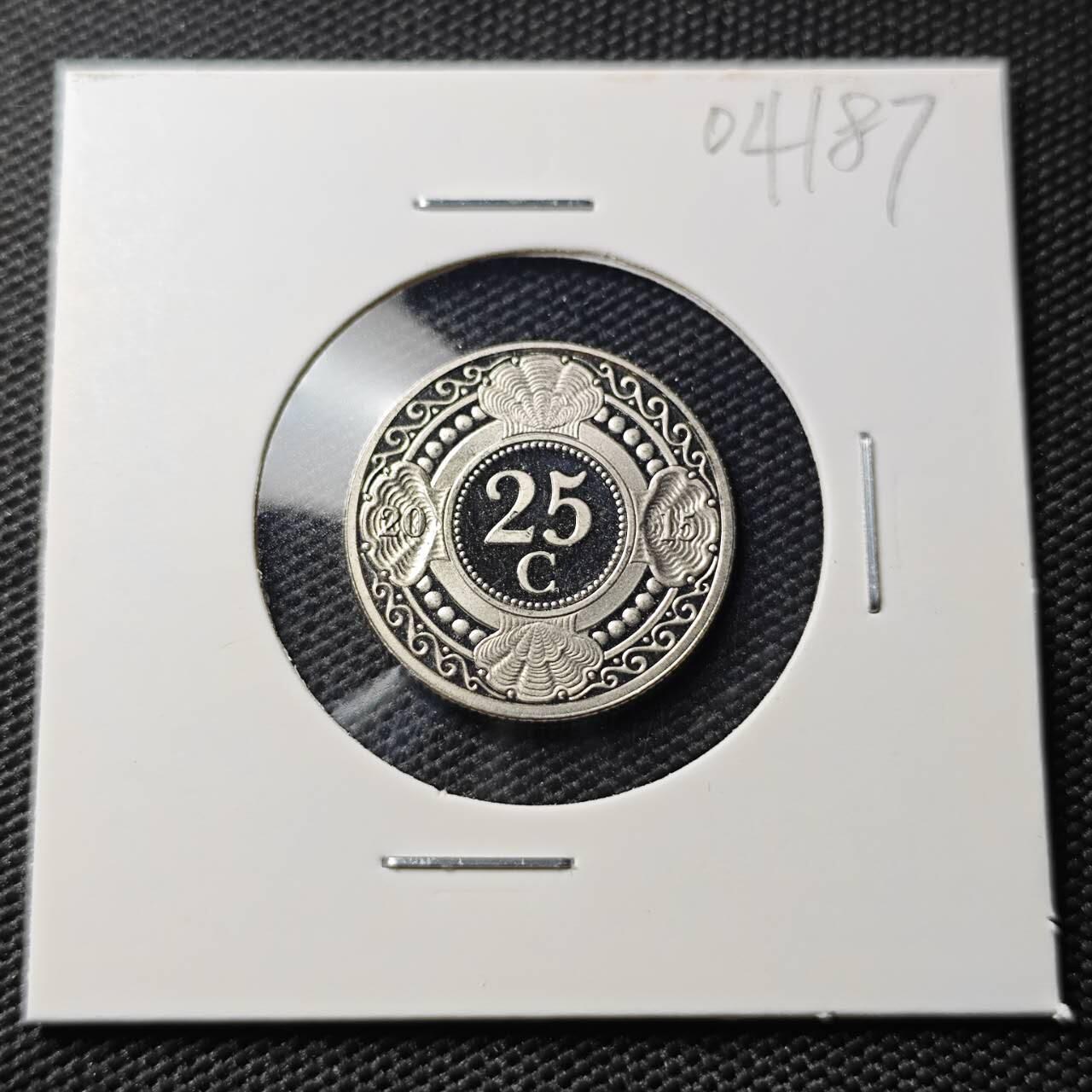 KK钱币收藏小铺   第404期 2月预留时间 周末发货  荷属安地列斯25分精制