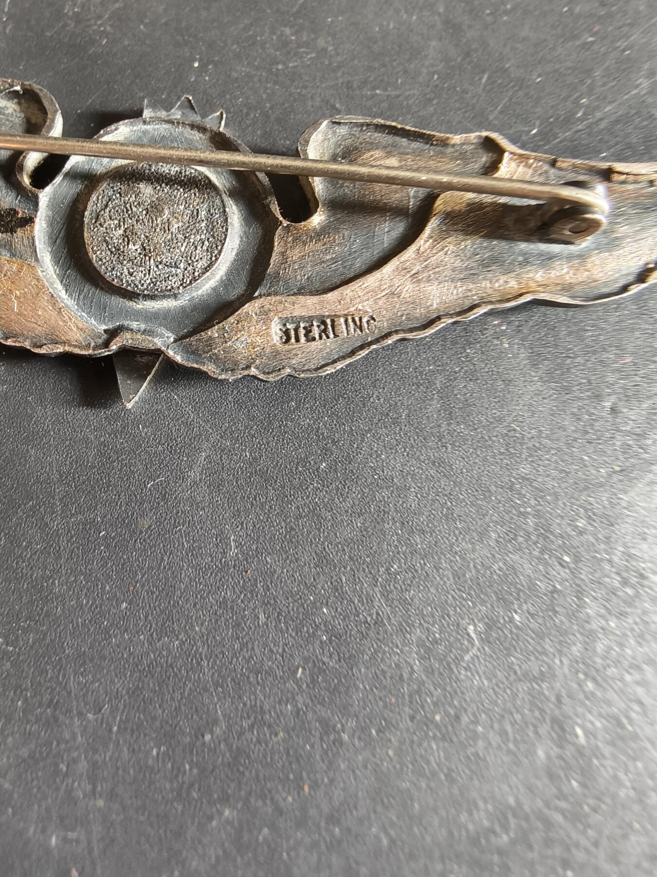 老王徽章第186期 美国二战陆军航空兵轰炸机投弹手技能章     3英寸     925银    22.3g