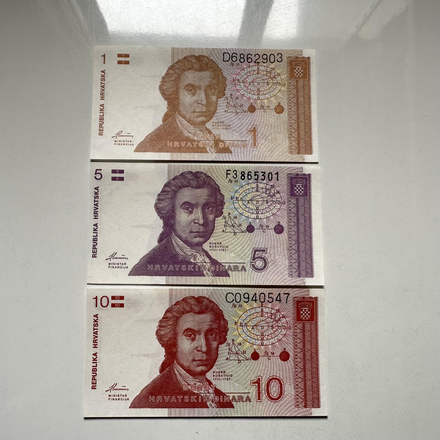 🌹外币初藏🌹🐯2026年第27场   每周二四六晚8️⃣点 接代拍 克罗地亚1991年物理学家博什科维奇 1/5/10第纳尔