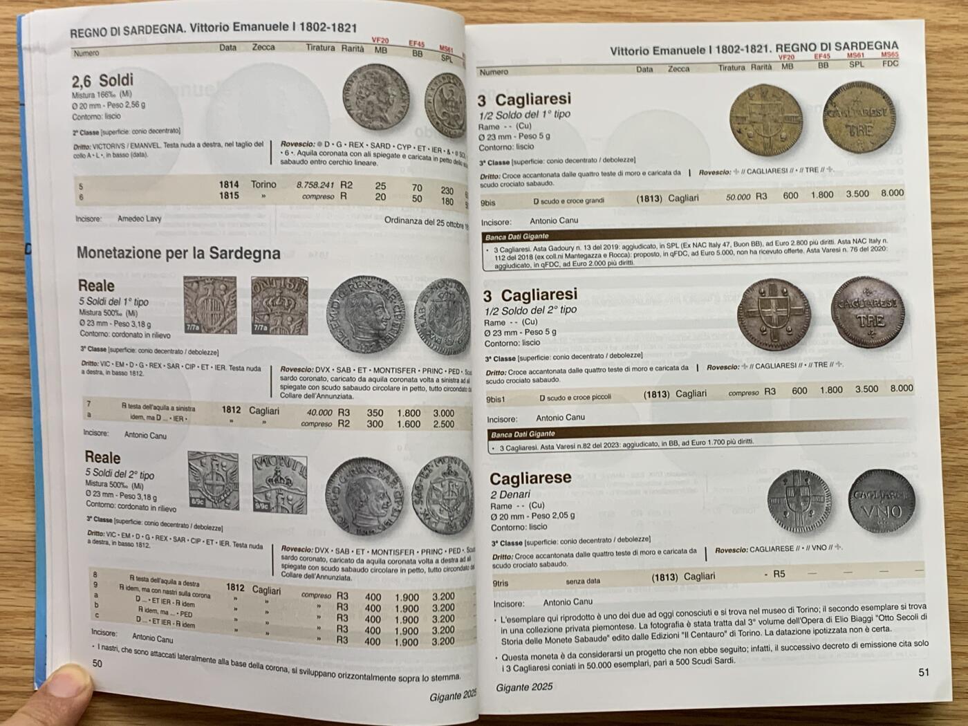 《竞宝斋》第469场 周日，周一 2场连拍 （全场包邮）欢迎送拍 GIGANTE 意大利钱币目录 2025版，全新价格指南，将近700页的厚度 胶板印刷，玩意系必备目录 重约1公斤