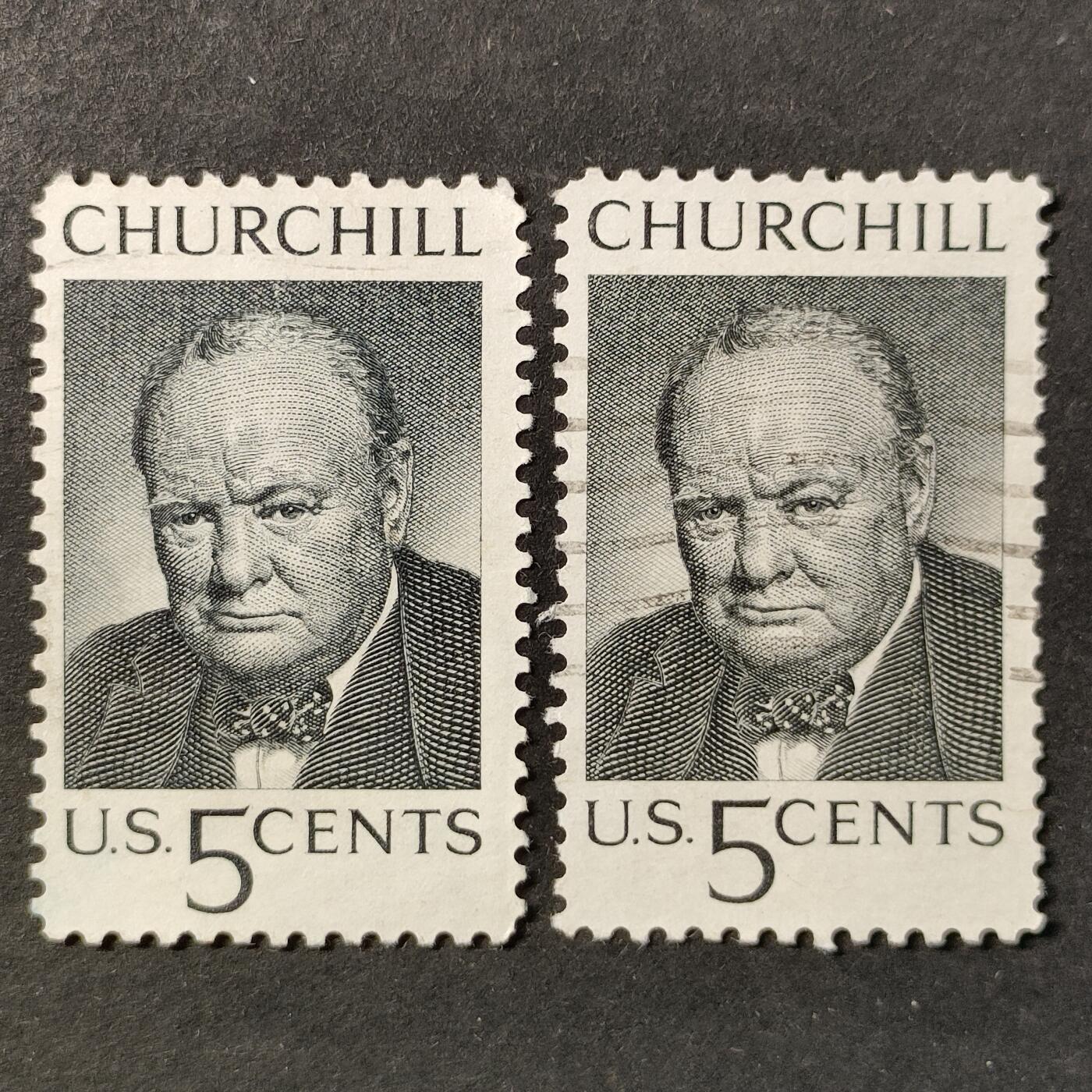 ↓君缘收藏758期☞钱币邮品↓无佣金、可寄存、满30元包邮  美国邮票，1965年英国首相丘吉尔邮票雕刻版1全，随机发一枚