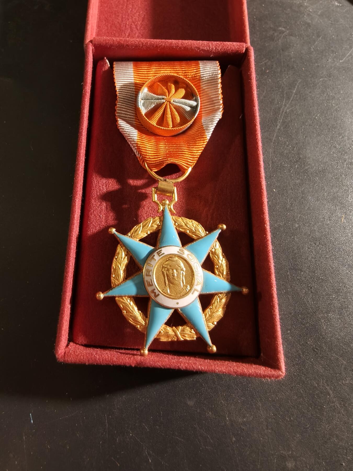 老王徽章第186期 法国军官级社会功绩勋章    原盒