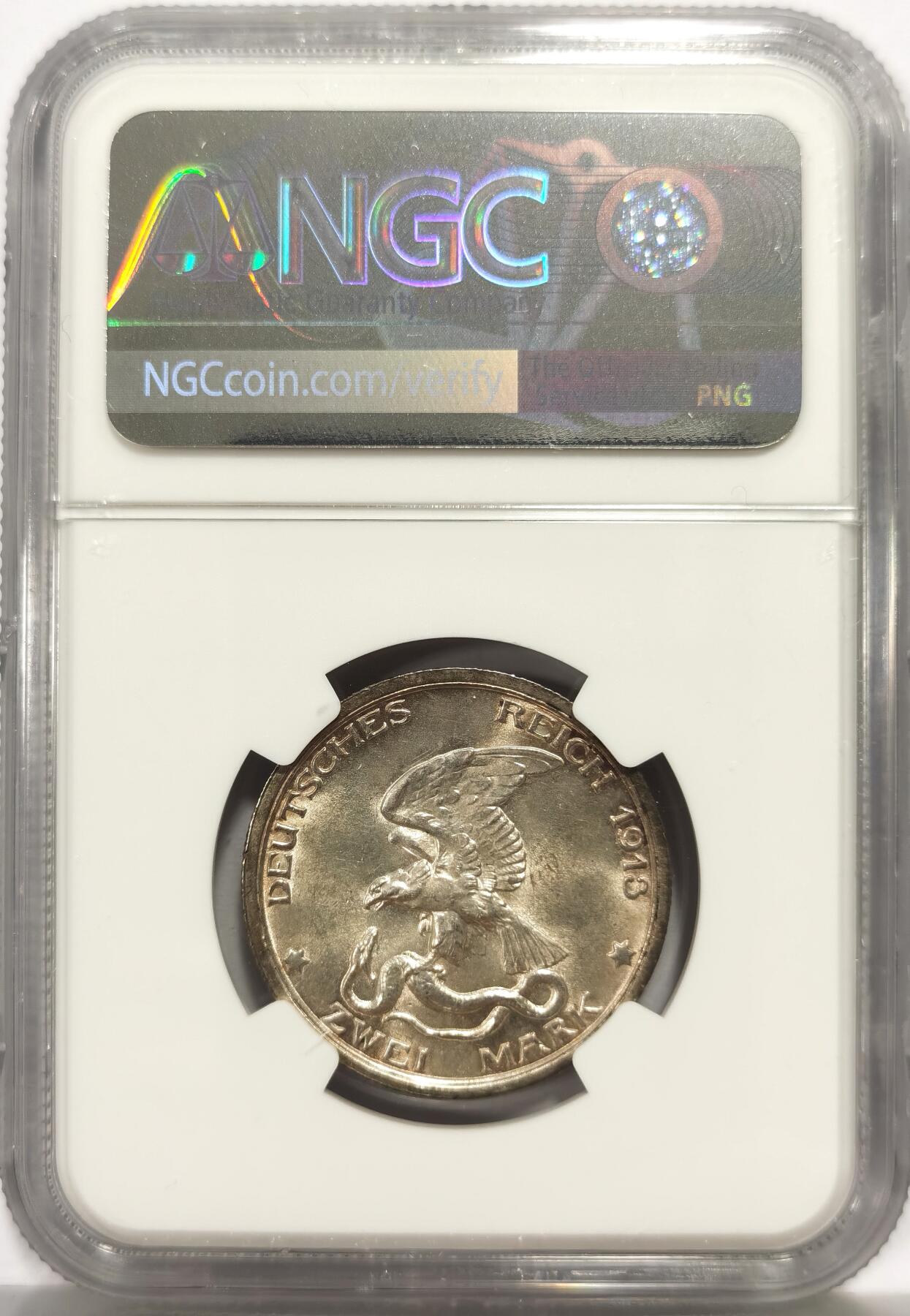 博洋堂世界钱币拍卖第164期（全场包邮） NGC MS63 德国普鲁士1913年战胜拿破仑纪念2马克银币