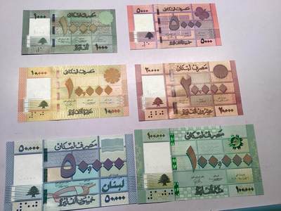 黎巴嫩镑一整套1000～10000共6张