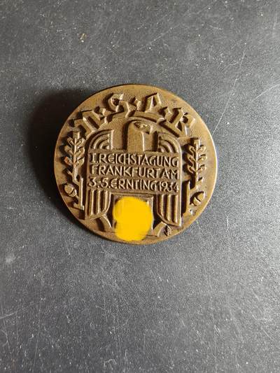 老王徽章第186期 - 德三1934年国家社会主义教师联盟法兰克福地区代表大会证章