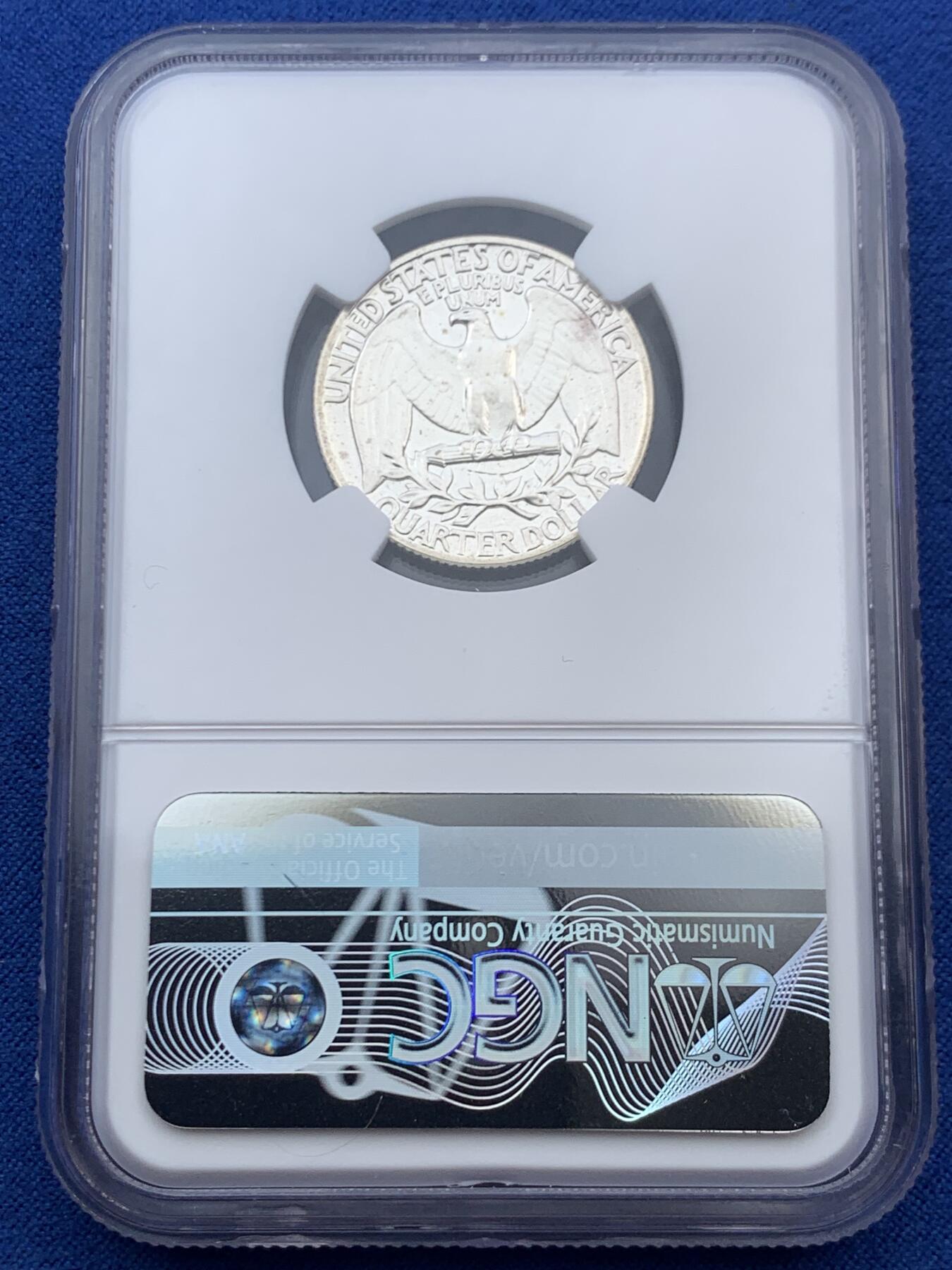 《竞宝斋》第469场 周日，周一 2场连拍 （全场包邮）欢迎送拍 NGC PF68 美国1962年华盛顿25分银币 少见精制版本 较少的年份