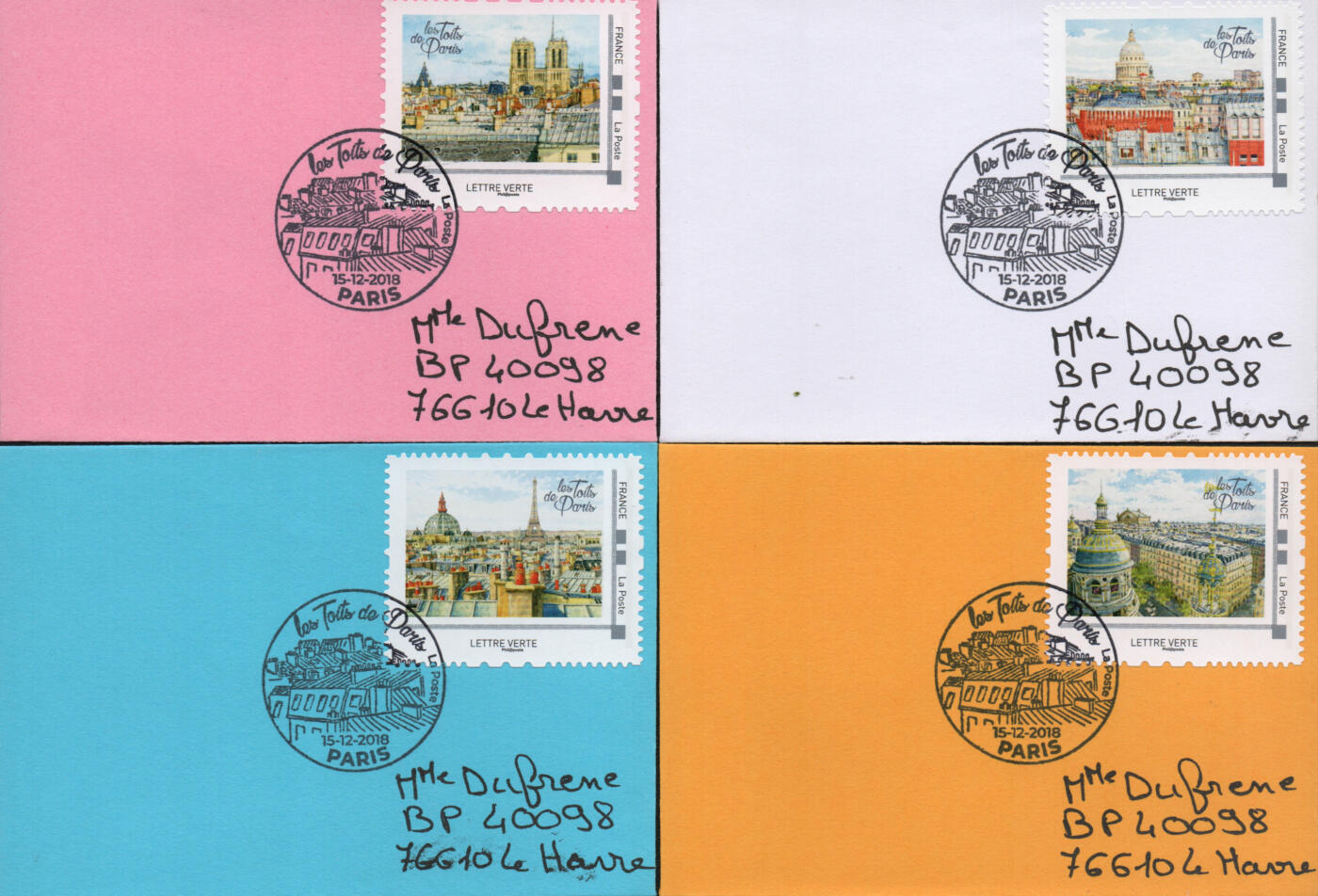 2026年03月14日19:30海外、大陆、澳门、香港邮政精品首日实寄封拍卖专场 2018法国《巴黎屋顶》自然封首日实寄封