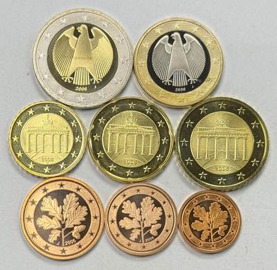 S&S Numismatic世界钱币-拍卖 第122期  - 德国2006年 第一版地图最后一个年份 8枚精制套币 含2枚双色高值币