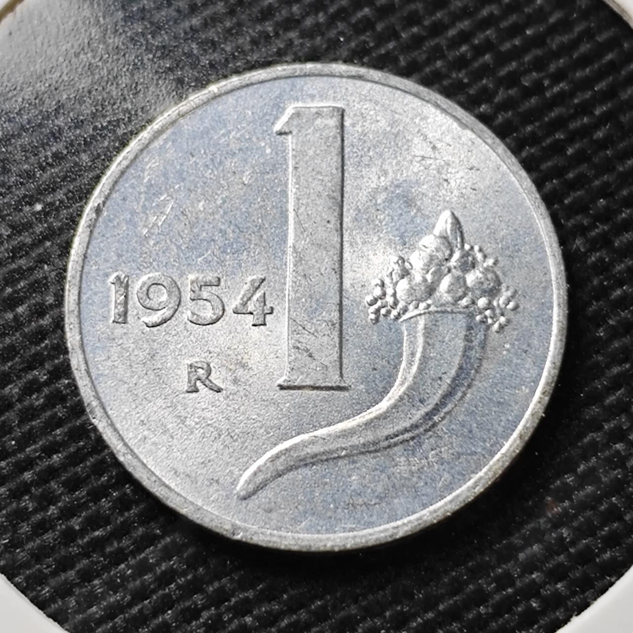 KK钱币收藏小铺   第404期 2月预留时间 周末发货  1954意大利1里拉