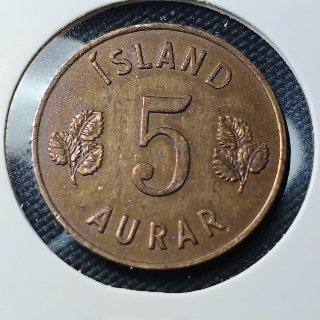 KK钱币收藏小铺   第404期 2月预留时间 周末发货  1946冰岛5克朗