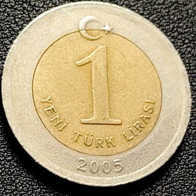 泉币菌-第206场-拍品多 请提前出价 凯末尔总统 土耳其1里拉双色币 26mm 欧洲币