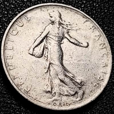 泉币菌-第206场-拍品多 请提前出价 1960年 法国1法郎 播种女神 24mm