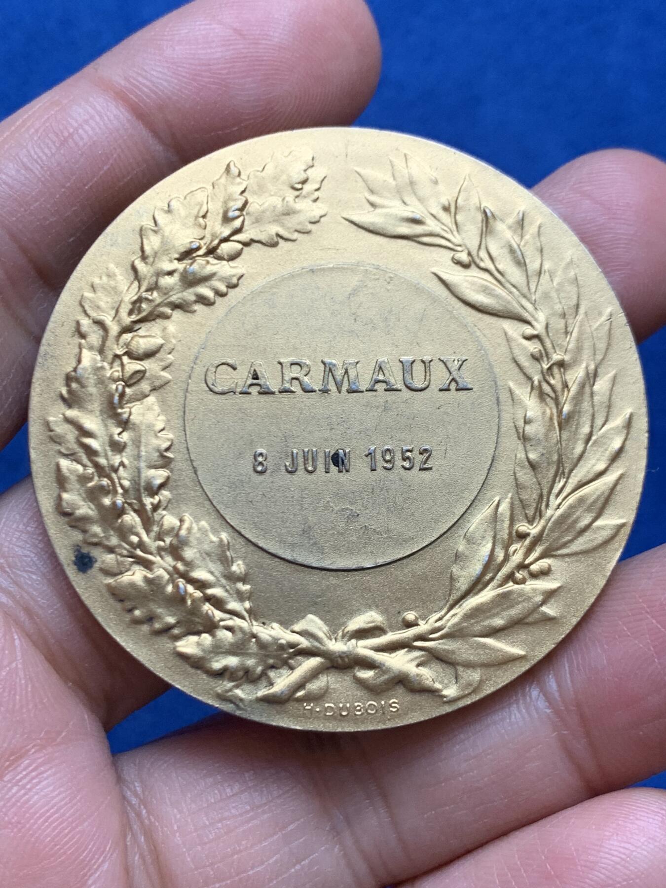 《竞宝斋》第469场 周日，周一 2场连拍 （全场包邮）欢迎送拍 法国工商业女神镀金银章 63.2克 50mm 丰饶角1银标