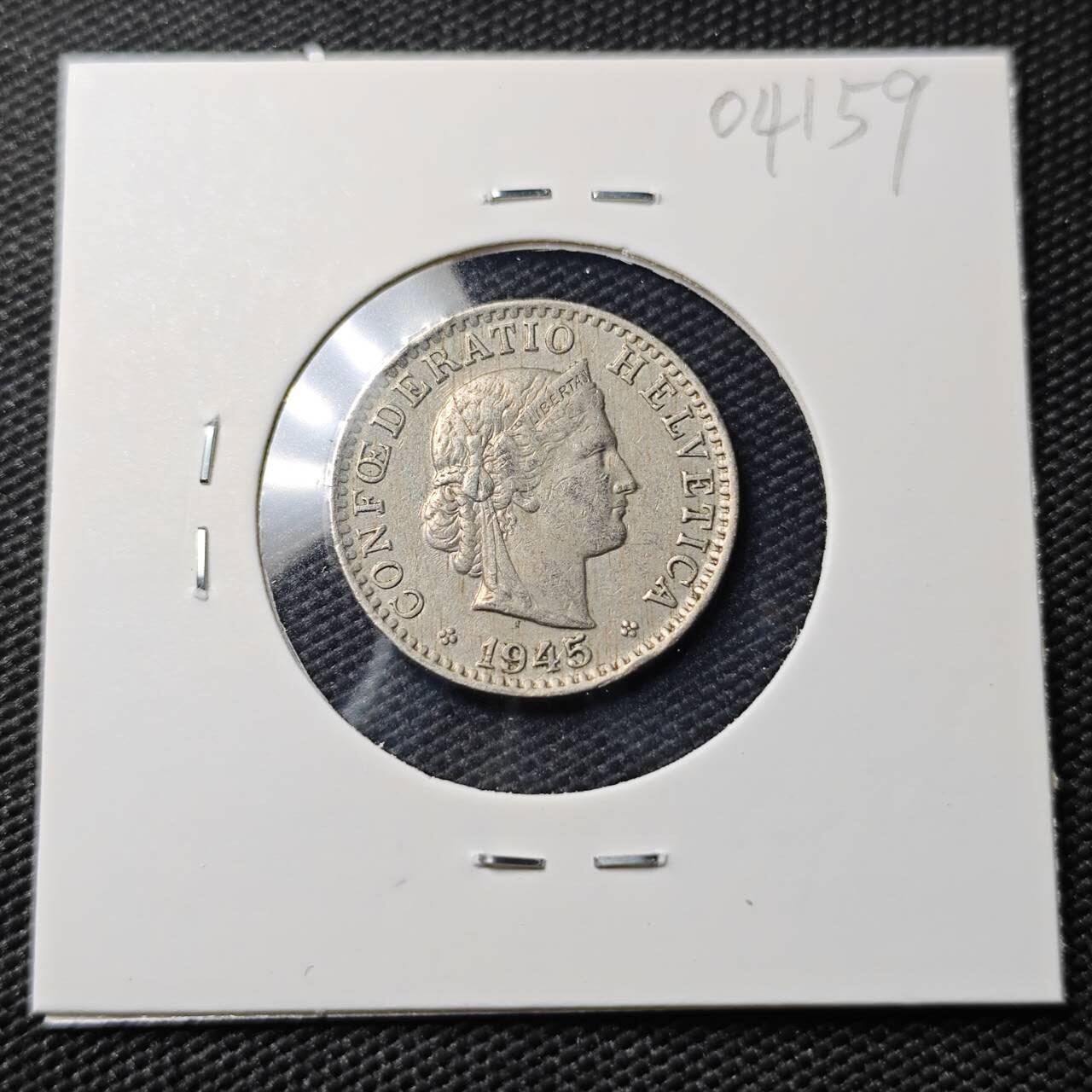 KK钱币收藏小铺   第404期 2月预留时间 周末发货 1945 瑞士20分