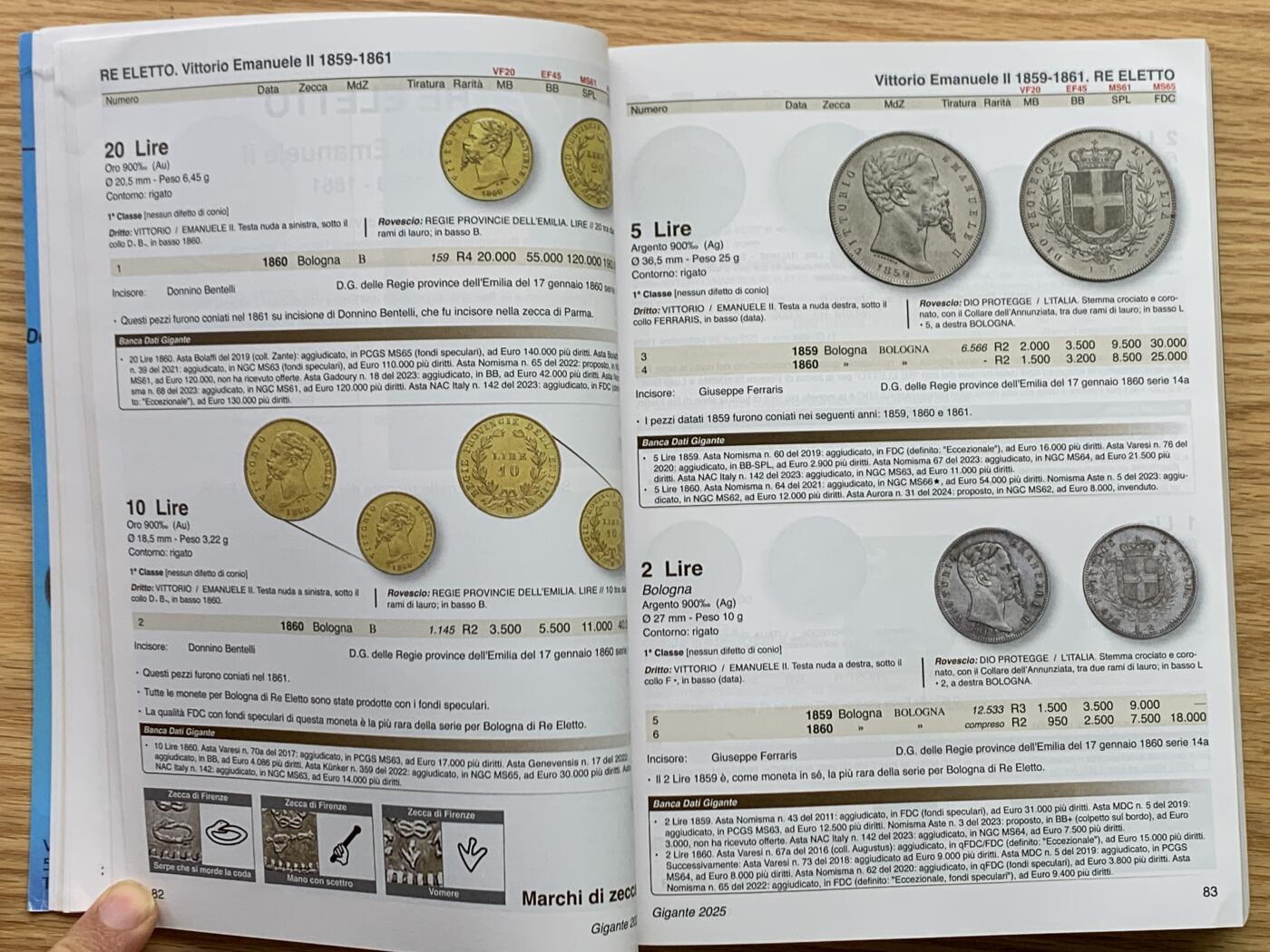 《竞宝斋》第469场 周日，周一 2场连拍 （全场包邮）欢迎送拍 GIGANTE 意大利钱币目录 2025版，全新价格指南，将近700页的厚度 胶板印刷，玩意系必备目录 重约1公斤