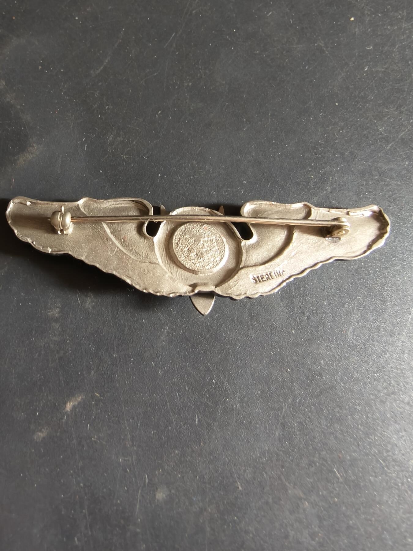 老王徽章第186期 美国二战陆军航空兵空中炮手技能章     3英寸     925银    23.2g