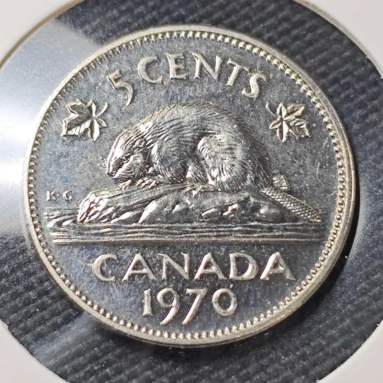 KK钱币收藏小铺   第405期 2月预留时间 周末发货 1970加拿大5分 