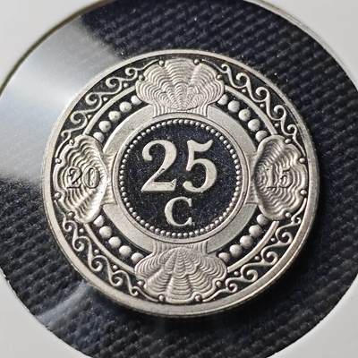 KK钱币收藏小铺   第404期 2月预留时间 周末发货 -  荷属安地列斯25分精制