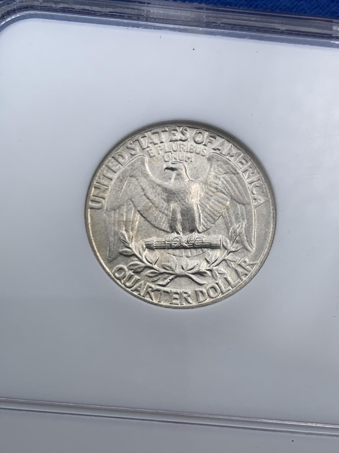 《竞宝斋》第469场 周日，周一 2场连拍 （全场包邮）欢迎送拍 NGC MS65 美国1959年华盛顿25美分银币