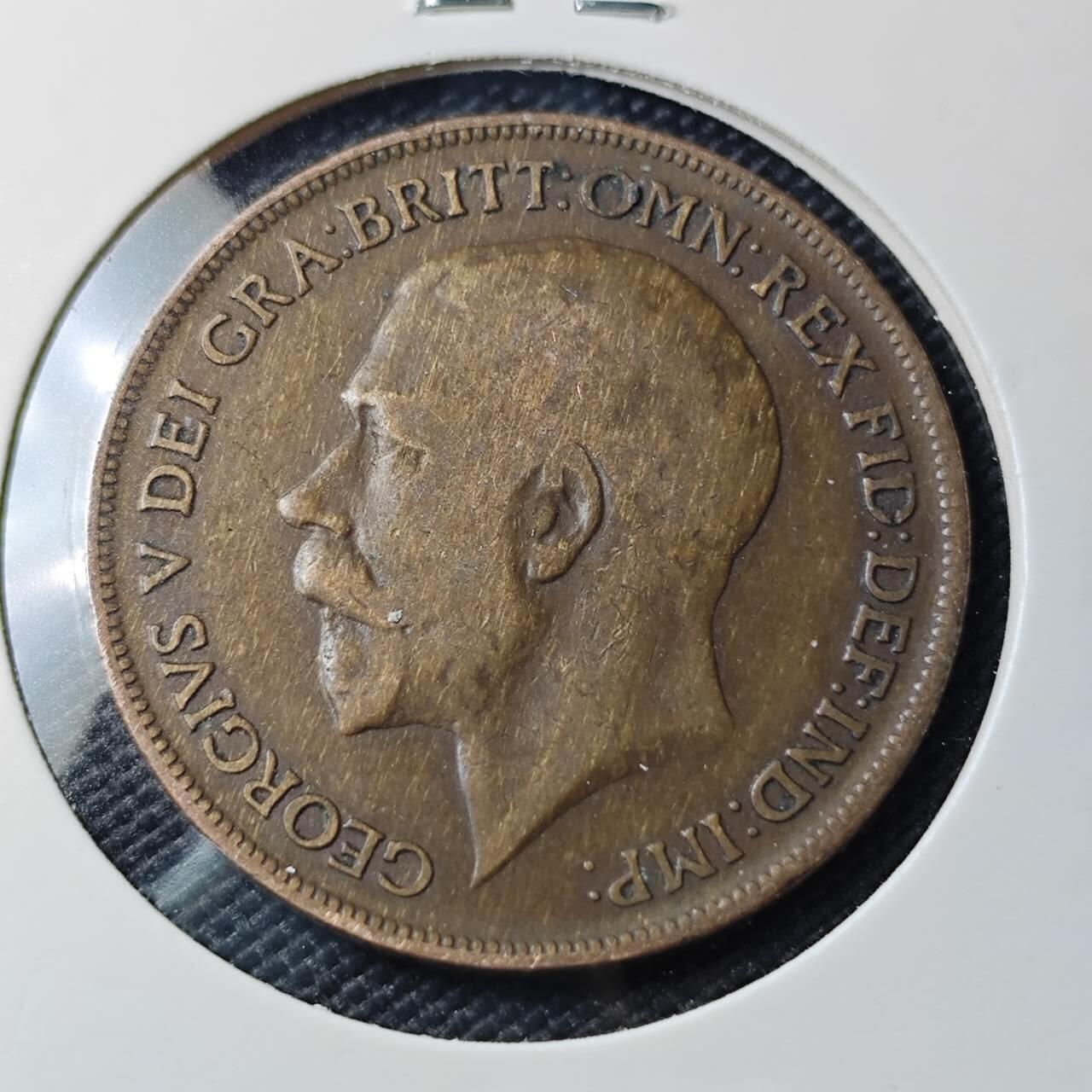 KK钱币收藏小铺   第404期 2月预留时间 周末发货  1921英国1便士铜币