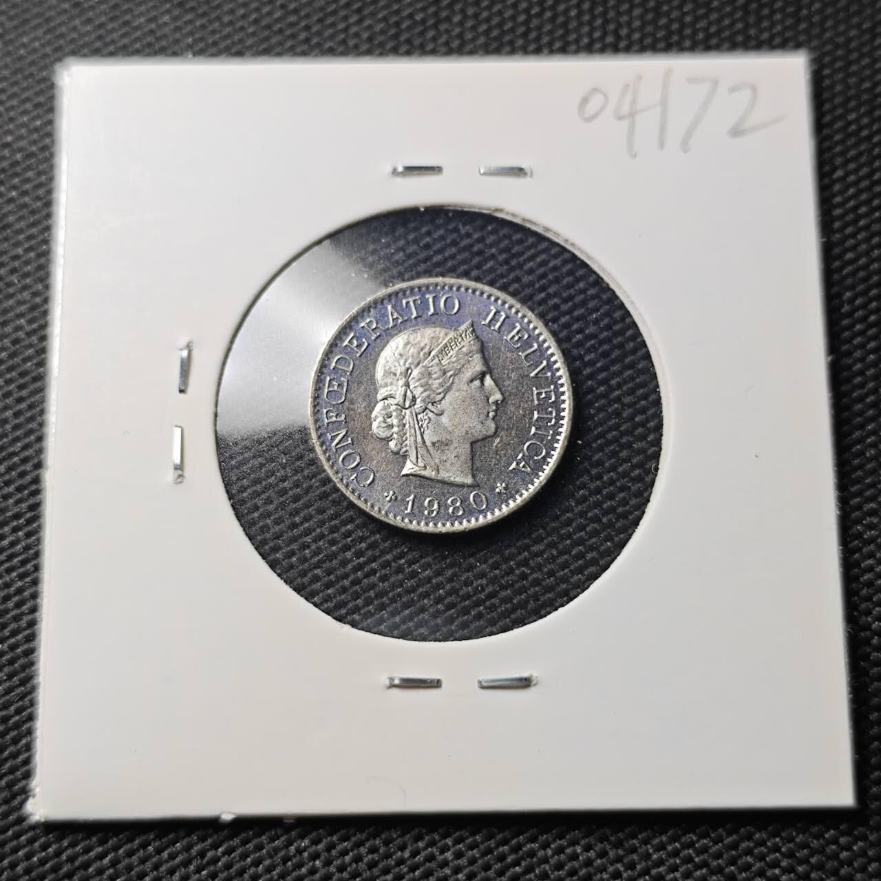 KK钱币收藏小铺   第404期 2月预留时间 周末发货  1980瑞士5分