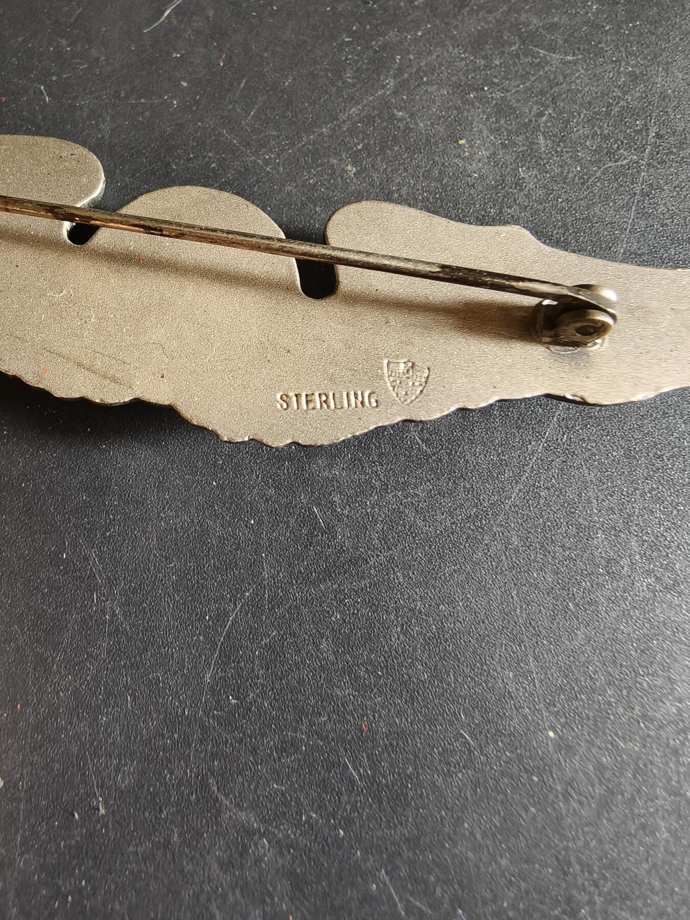 老王徽章第186期 美国二战陆军航空兵领航员技能章     3英寸     925银    24.9g