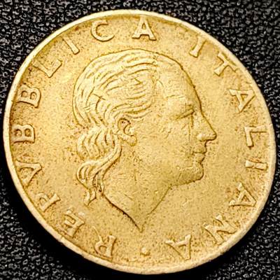 泉币菌-第206场-拍品多 请提前出价 意大利1979年 200里拉铝青铜币  丰收女神 齿轮 24mm