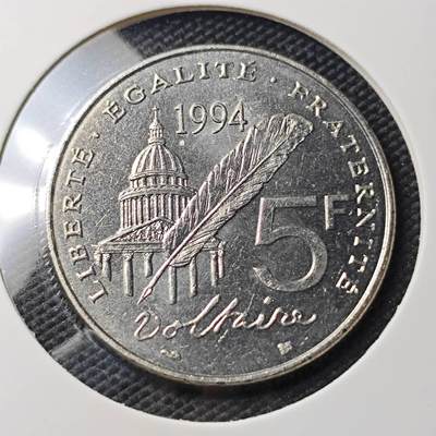 KK钱币收藏小铺   第404期 2月预留时间 周末发货 -  1994法国5法郎纪念币