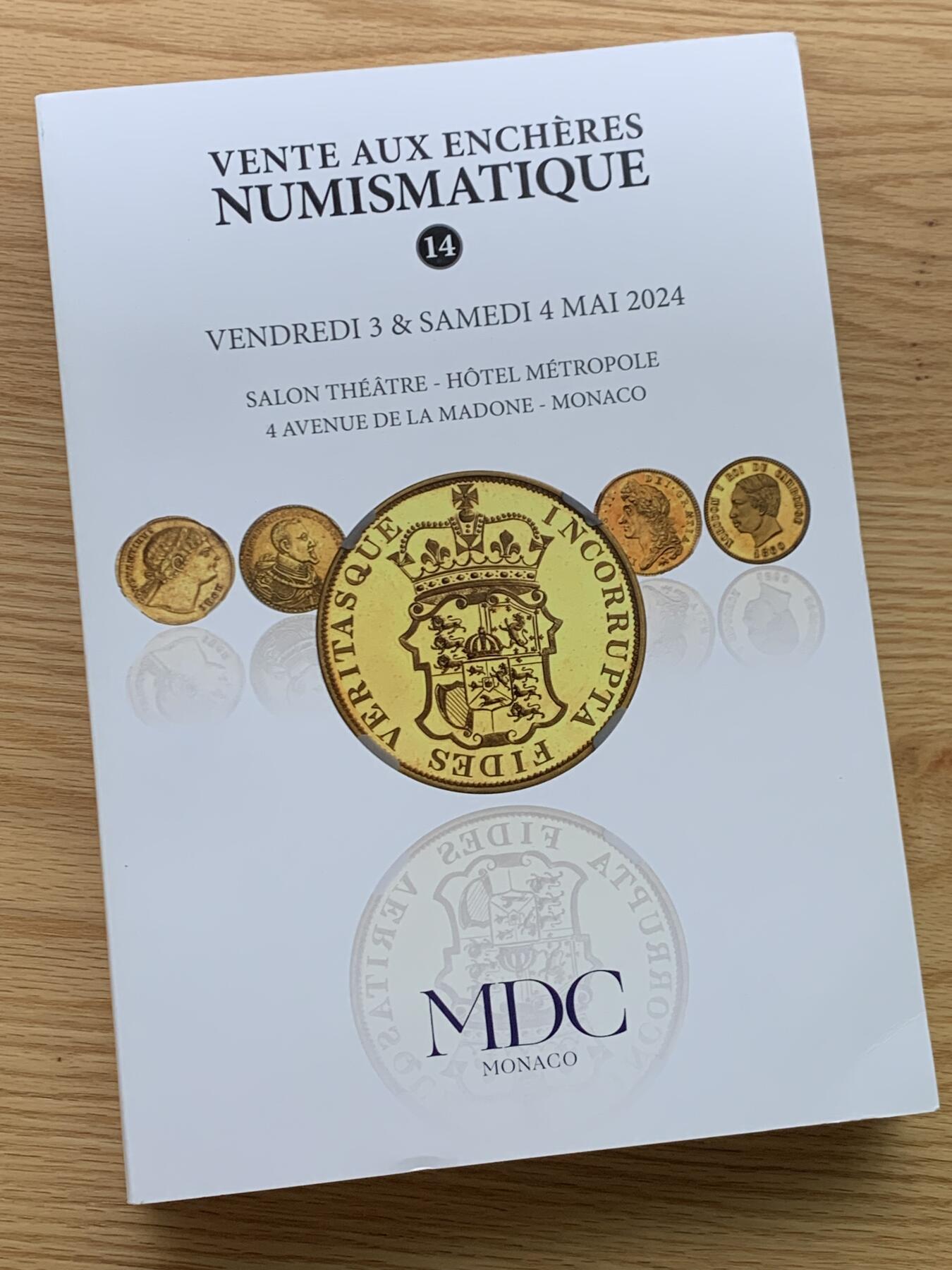 《竞宝斋》第469场 周日，周一 2场连拍 （全场包邮）欢迎送拍   MDC 世界币章拍卖目录 大开本 内图精美 有很多见不到的珍惜币章 重达2.4公斤 包邮 编号14