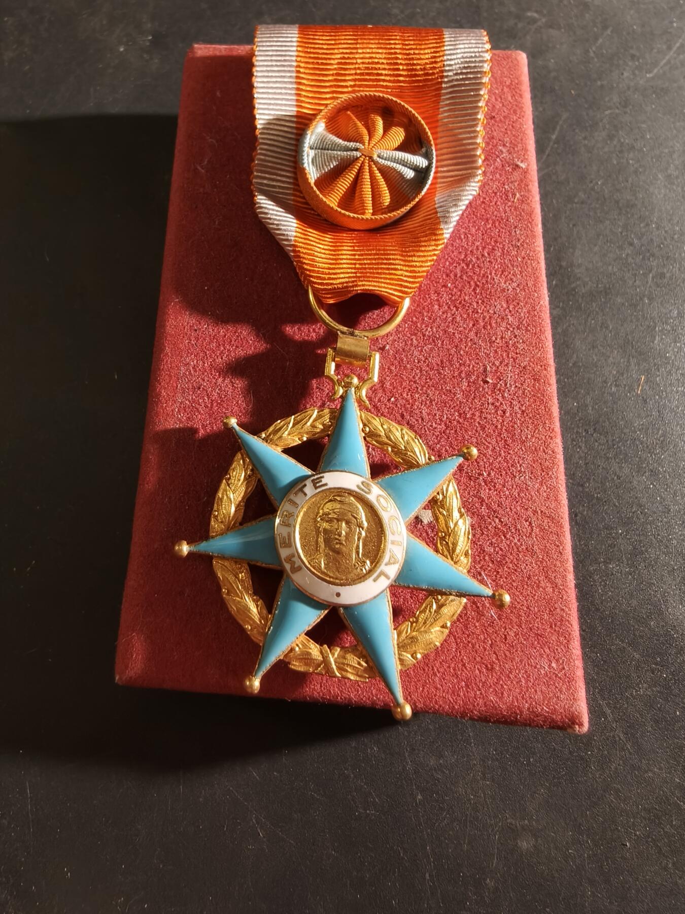 老王徽章第186期 法国军官级社会功绩勋章    原盒