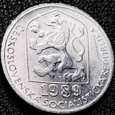 泉币菌-第206场-拍品多 请提前出价 原光极美 捷克斯洛伐克1989年 10赫勒铝制币 18.2毫米 0.9克