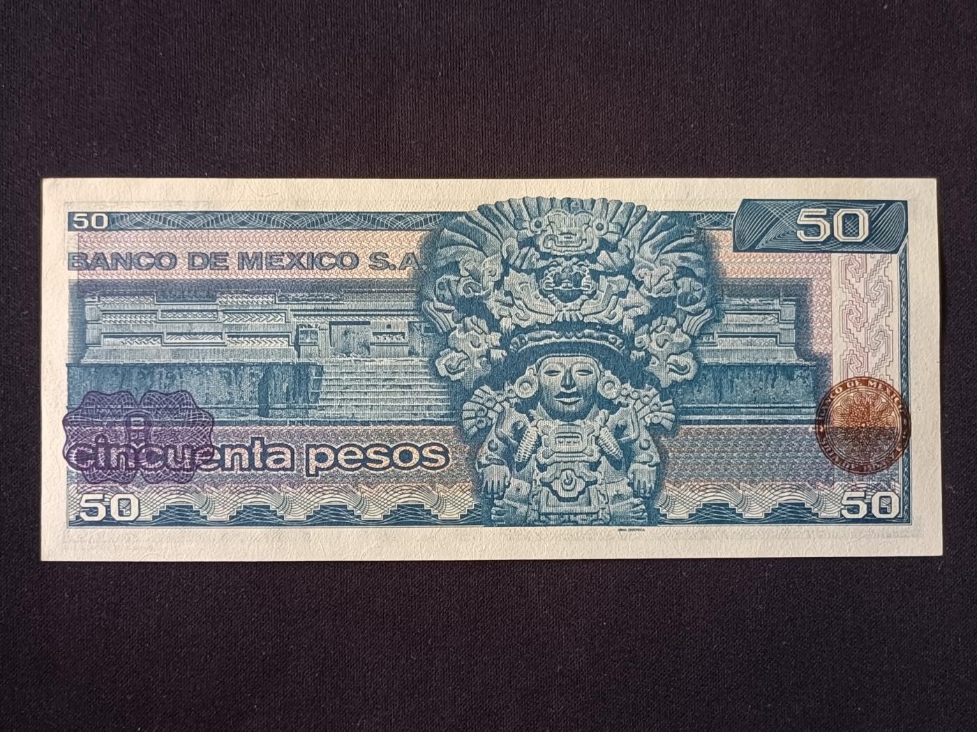 【游宝拍卖】丙午马年第10期 墨西哥-50比索【1977年 全新UNC】