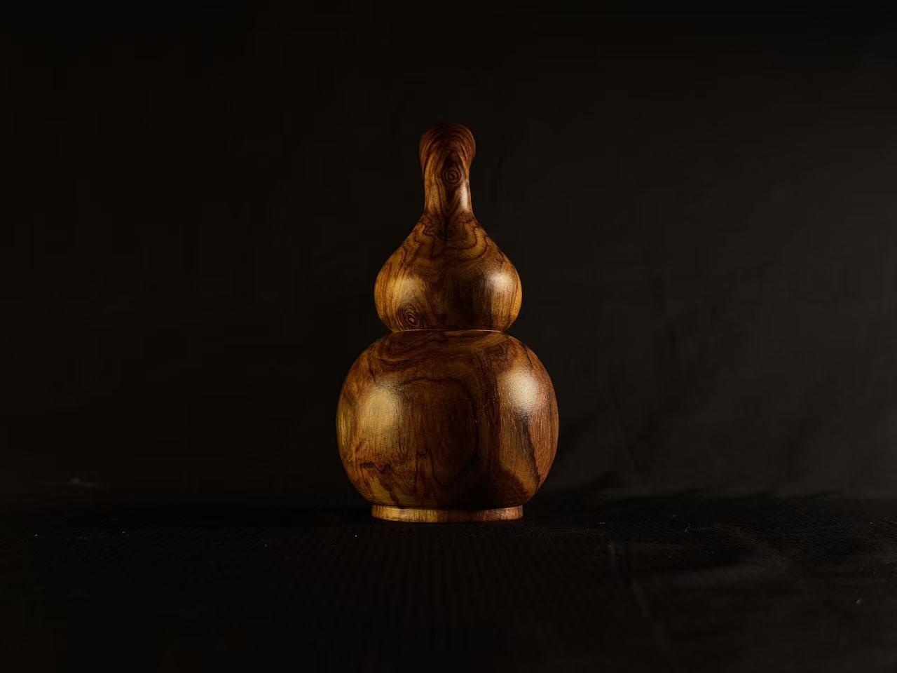 零元拍：越南黄花梨  宝瓶 手把件 福禄（葫芦）大肚 65，小肚 43，高 122MM