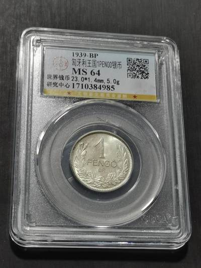 天下钱庄专场欢迎参拍 - 匈牙利1潘果银币，盒子有裂