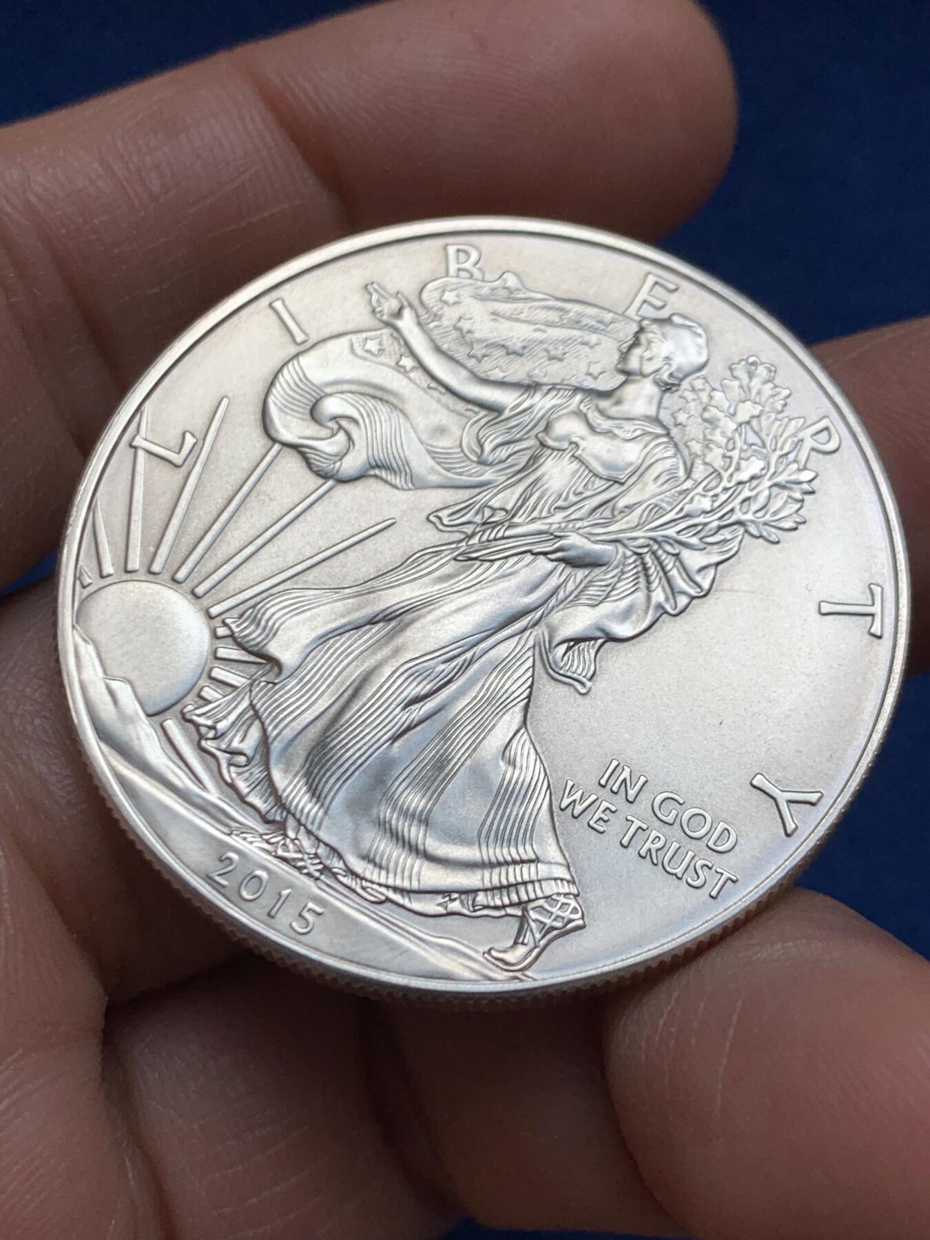 《竞宝斋》第469场 周日，周一 2场连拍 （全场包邮）欢迎送拍 2015年美国行走女神投资币 31.2克