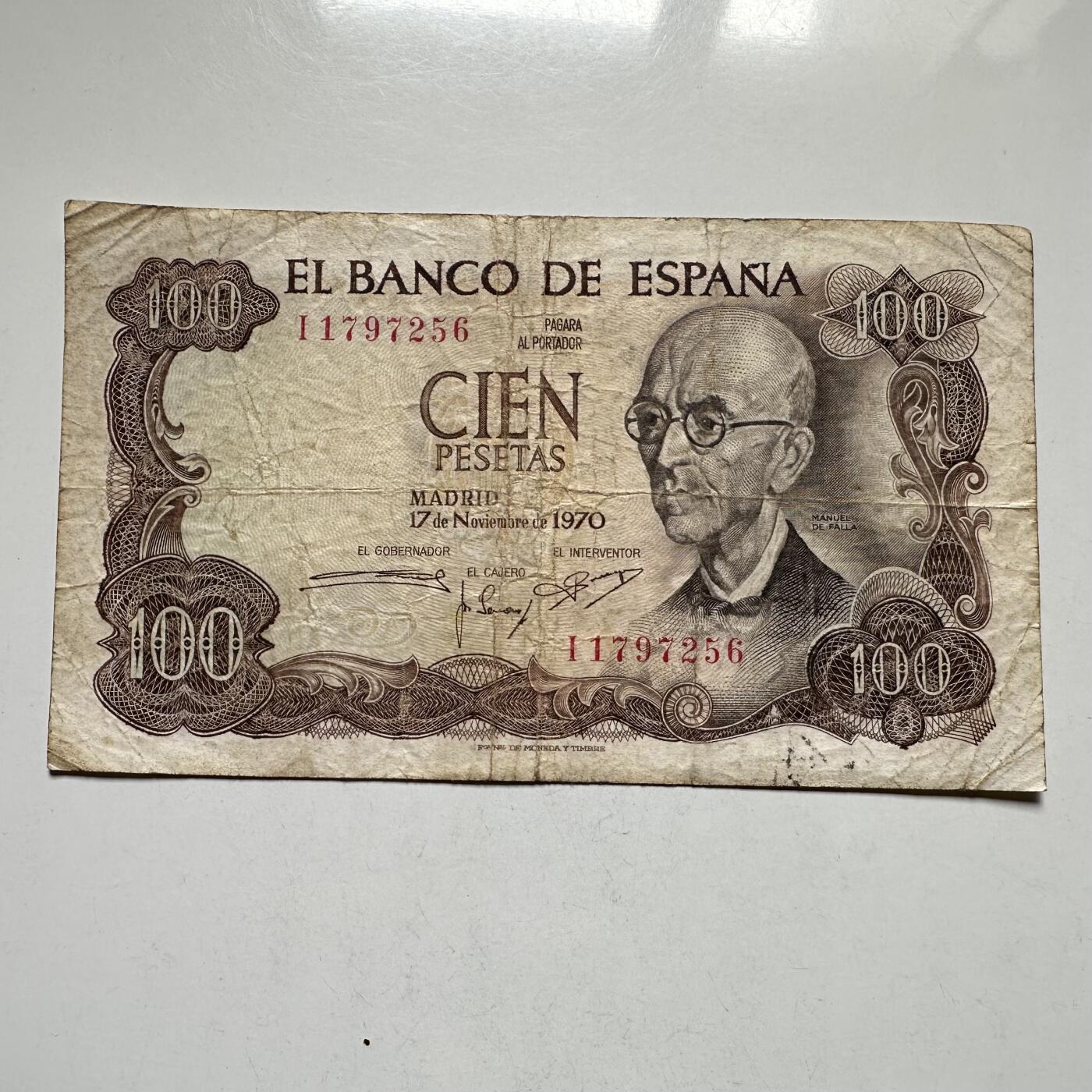 🌹外币初藏🌹🐯2026年第27场   每周二四六晚8️⃣点 接代拍 西班牙 1970 希梅内斯 100比塞塔 