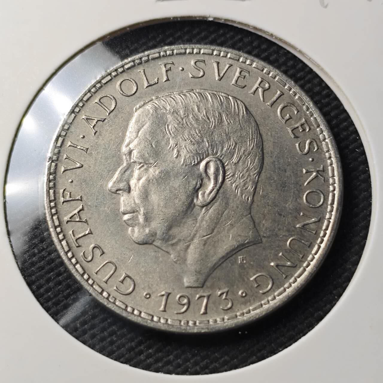 KK钱币收藏小铺   第404期 2月预留时间 周末发货  1973瑞典5克朗