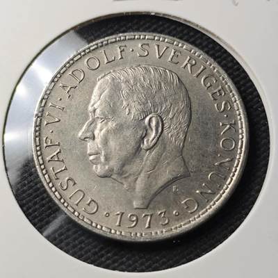 KK钱币收藏小铺   第404期 2月预留时间 周末发货 -  1973瑞典5克朗