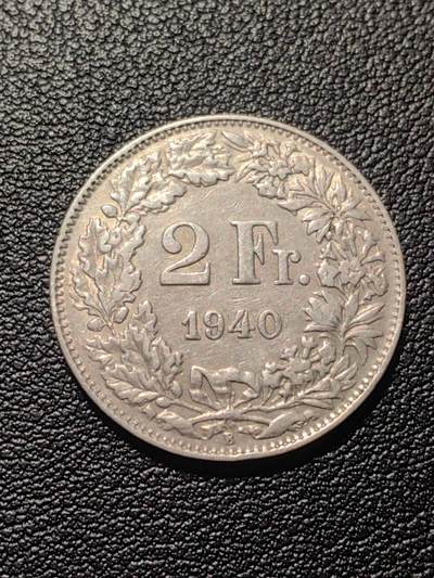 靖甫拍卖第六场 - 瑞士2法郎银币 1940